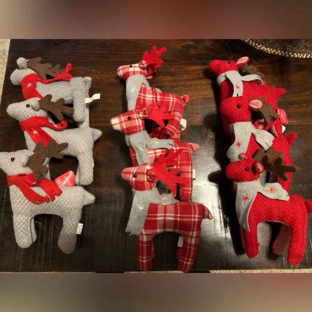 Target Holiday Deer Ornaments, Set of 9, Soft, Like New